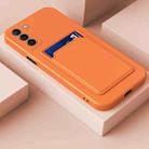 For Samsung Galaxy S23 5G Skin Feel Card TPU Contrast Color Button Phone Case(Orange) - 1