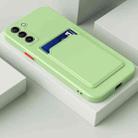 For Samsung Galaxy S23 5G Skin Feel Card TPU Contrast Color Button Phone Case(Matcha Green) - 1