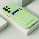 For Samsung Galaxy S23 Ultra 5G Skin Feel Card TPU Contrast Color Button Phone Case(Matcha Green) - 1