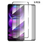 For Xiaomi Redmi Note 12 Pro+ 5pcs ENKAY Full Glue 0.26mm 9H 2.5D Tempered Glass Full Film - 1