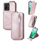 For vivo T2X 5G Zipper Wallet Vertical Flip Leather Phone Case(Rose Gold) - 1