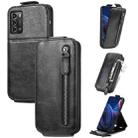 For ZTE Blade A72 4G Zipper Wallet Vertical Flip Leather Phone Case(Black) - 1