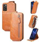 For ZTE Blade A72 4G Zipper Wallet Vertical Flip Leather Phone Case(Brown) - 1