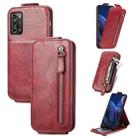 For ZTE Blade A72 4G Zipper Wallet Vertical Flip Leather Phone Case(Red) - 1