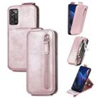 For ZTE Blade A72 4G Zipper Wallet Vertical Flip Leather Phone Case(Rose Gold) - 1