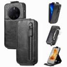 For Huawei Mate 50 Pro Zipper Wallet Vertical Flip Leather Phone Case(Black) - 1