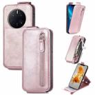 For Huawei Mate 50 Pro Zipper Wallet Vertical Flip Leather Phone Case(Rose Gold) - 1