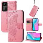 For Infinix Note 11 Butterfly Love Flower Embossed Leather Phone Case(Pink) - 1