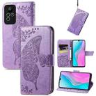 For Infinix Note 11 Butterfly Love Flower Embossed Leather Phone Case(Lavender) - 1