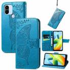 For Xiaomi Redmi A1+ Butterfly Love Flower Embossed Leather Phone Case(Blue) - 1