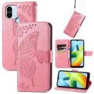 For Xiaomi Redmi A1+ Butterfly Love Flower Embossed Leather Phone Case(Pink) - 1