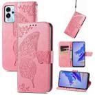 For ZTE Blade V40 Pro Butterfly Love Flower Embossed Leather Phone Case(Pink) - 1