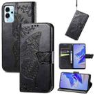 For ZTE Blade V40 Pro Butterfly Love Flower Embossed Leather Phone Case(Black) - 1