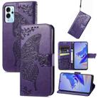 For ZTE Blade V40 Pro Butterfly Love Flower Embossed Leather Phone Case(Purple) - 1