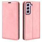 For Samsung Galaxy S23 5G Retro-skin Magnetic Suction Leather Phone Case(Pink) - 1