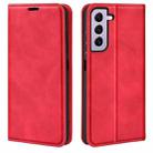For Samsung Galaxy S23 5G Retro-skin Magnetic Suction Leather Phone Case(Red) - 1