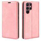 For Samsung Galaxy S23 Ultra 5G Retro-skin Magnetic Suction Leather Phone Case(Pink) - 1