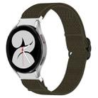 For Samsung Galaxy Watch 4 44mm Nylon Stretch Black Buckle Watch Band(Green) - 1