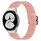 For Samsung Galaxy Watch 4 44mm Nylon Stretch Black Buckle Watch Band(Pink) - 1