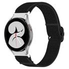 For Samsung Galaxy Watch 4 44mm Nylon Stretch Black Buckle Watch Band(Black) - 1