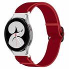 For Samsung Galaxy Watch 4 44mm Nylon Stretch Black Buckle Watch Band(Red) - 1