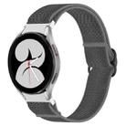 For Samsung Galaxy Watch 4 44mm Nylon Stretch Black Buckle Watch Band(Grey) - 1