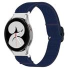For Samsung Galaxy Watch 4 40mm Nylon Stretch Black Buckle Watch Band(Blue) - 1