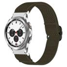 For Samsung Galaxy Watch 4 Classic 46mm Nylon Stretch Black Buckle Watch Band(Green) - 1