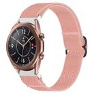 For Samsung Galaxy Watch 3 41mm Nylon Stretch Black Buckle Watch Band(Pink) - 1