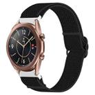 For Samsung Galaxy Watch 3 41mm Nylon Stretch Black Buckle Watch Band(Black) - 1