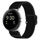 For Google Pixel Watch Nylon Stretch Black Buckle Watch Band(Black) - 1