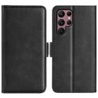 For Samsung Galaxy S23 Ultra 5G Dual-side Magnetic Buckle Leather Phone Case(Black) - 1