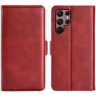 For Samsung Galaxy S23 Ultra 5G Dual-side Magnetic Buckle Leather Phone Case(Red) - 1