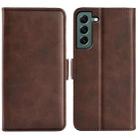 For Samsung Galaxy S23+ 5G Dual-side Magnetic Buckle Leather Phone Case(Brown) - 1