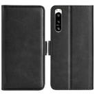 For Sony Xperia 5 IV Dual-side Magnetic Buckle Horizontal Flip Leather Phone Case(Black) - 1