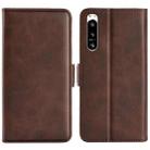 For Sony Xperia 5 IV Dual-side Magnetic Buckle Horizontal Flip Leather Phone Case(Brown) - 1