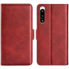 For Sony Xperia 5 IV Dual-side Magnetic Buckle Horizontal Flip Leather Phone Case(Red) - 1