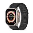 Double Color Nylon Hook and Loop Fastener Watch Band For Apple Watch Ultra 49mm(Black+Grey) - 1