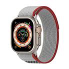 Double Color Nylon Hook and Loop Fastener Watch Band For Apple Watch Ultra 49mm(Red+White) - 1
