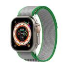 Double Color Nylon Hook and Loop Fastener Watch Band For Apple Watch Ultra 49mm(Green+Dark Green) - 1