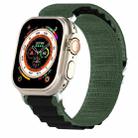 Double Color Nylon Watch Band For Apple Watch Series 8&7 45mm / SE 2&6&SE&5&4 44mm / 3&2&1 42mm(Green+Black) - 1