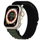 Double Color Nylon Watch Band For Apple Watch Series 8&7 41mm / SE 2&6&SE&5&4 40mm / 3&2&1 38mm(Black+Green) - 1