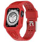 Silicone Integrated Watch Band For Apple Watch Series 8&7 45mm / SE 2&6&SE&5&4 44mm / 3&2&1 42mm(Red) - 1