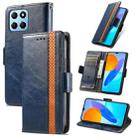 For Honor X8 5G CaseNeo Splicing Dual Magnetic Buckle Leather Phone Case(Blue) - 1