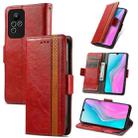 For Infinix Note 11 CaseNeo Splicing Dual Magnetic Buckle Leather Phone Case(Red) - 1