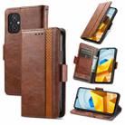 For Xiaomi Poco M5 CaseNeo Splicing Dual Magnetic Buckle Leather Phone Case(Brown) - 1