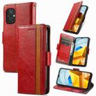 For Xiaomi Poco M5 CaseNeo Splicing Dual Magnetic Buckle Leather Phone Case(Red) - 1