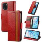For UMIDIGI A13S CaseNeo Splicing Dual Magnetic Buckle Leather Phone Case(Red) - 1