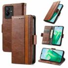 For vivo T2X 5G CaseNeo Splicing Dual Magnetic Buckle Leather Phone Case(Brown) - 1