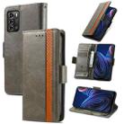 For ZTE Blade A72 4G CaseNeo Splicing Dual Magnetic Buckle Leather Phone Case(Gray) - 1